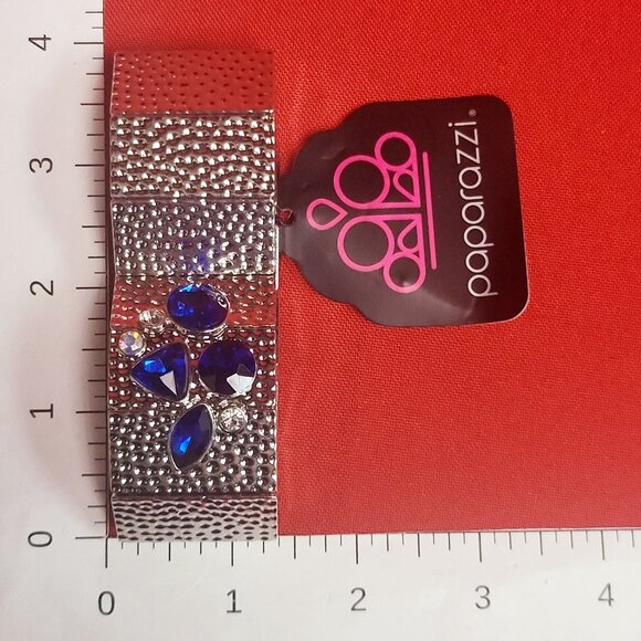 Paparazzi Flickering Fortune Blue Bangle Bracelet - Picture 10 of 10